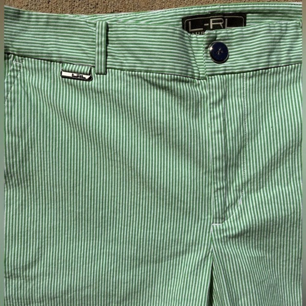 L-RL RALPH LAUREN GREEN AND WHITE STRIPE SHORTS WOMENS SIZE 6​ - Picture 3 of 8
